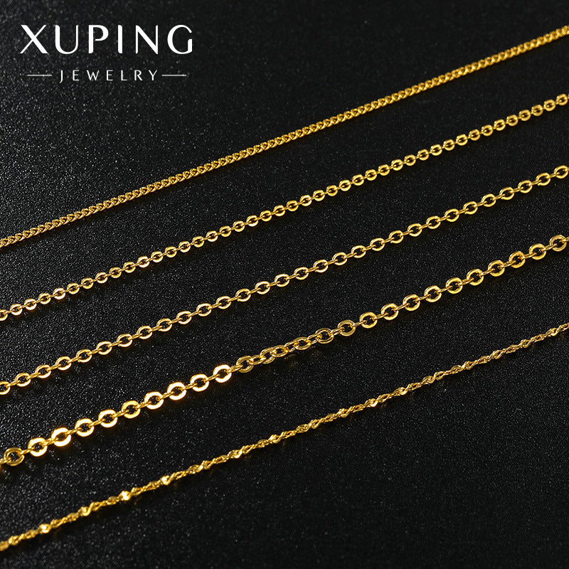 Wholesale 12pcs 24K Gold Plated Pendant Simple Necklaces